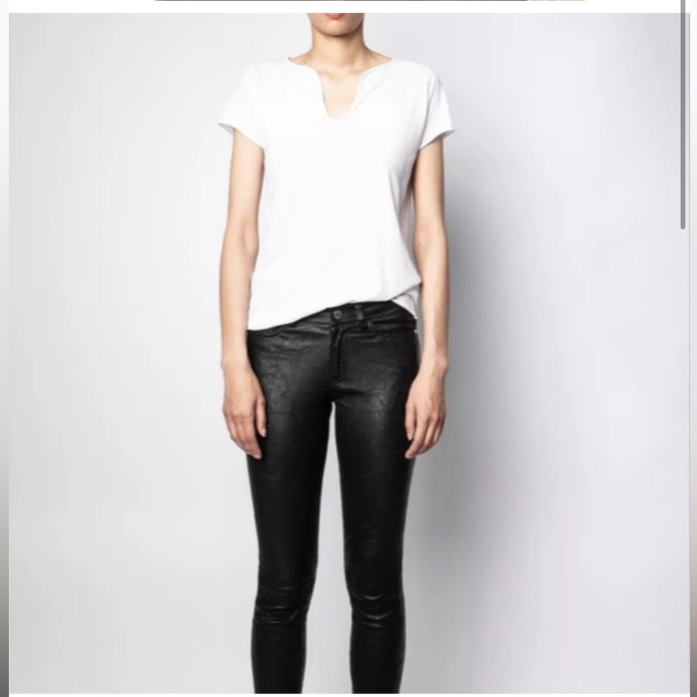 NWT ZADIG & VOLTAIRE White Tunisien Silver Studded Skull Back Shirt Size:Large